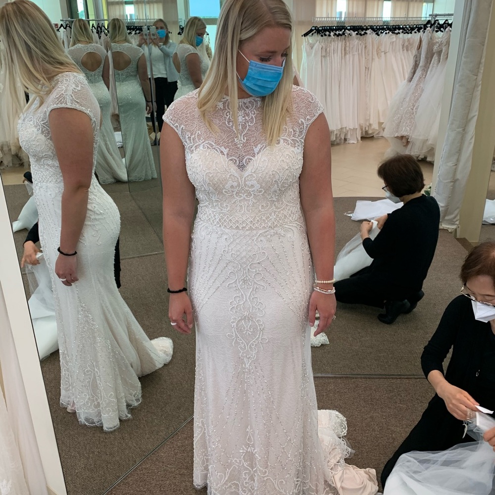 NICOLE COUTURE wedding dress, ivory, beaded